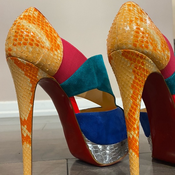 Christian Louboutin Python Platform Heels - Picture 5 of 8
